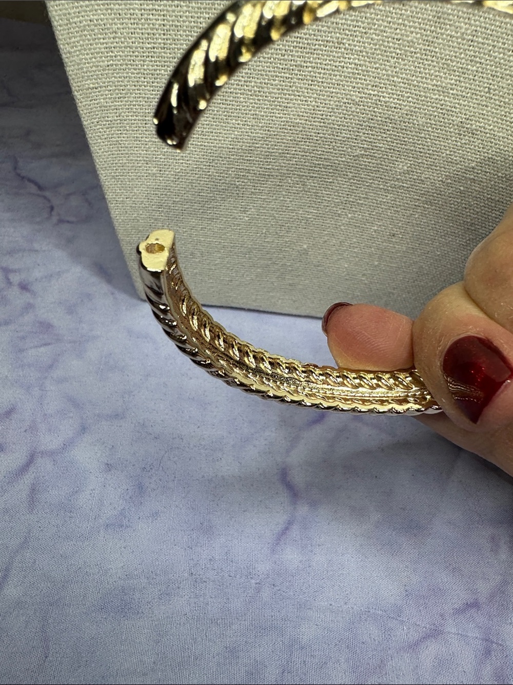 Sterling Silver Triple Gemstone Cuff Bracelet - Pink, Purple, Champagne NWOT - Picture 3 of 6